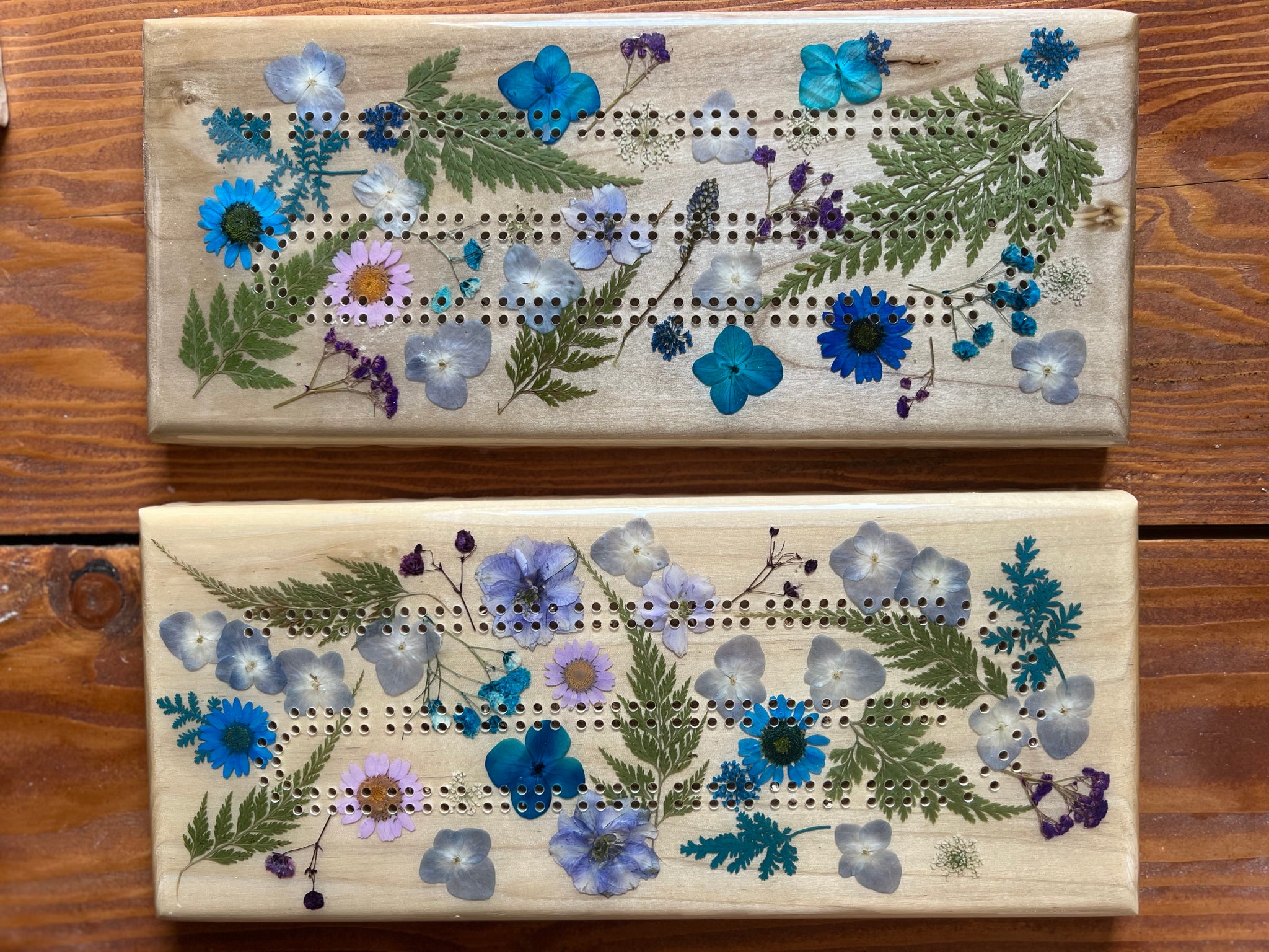 Floral Cribbage Board