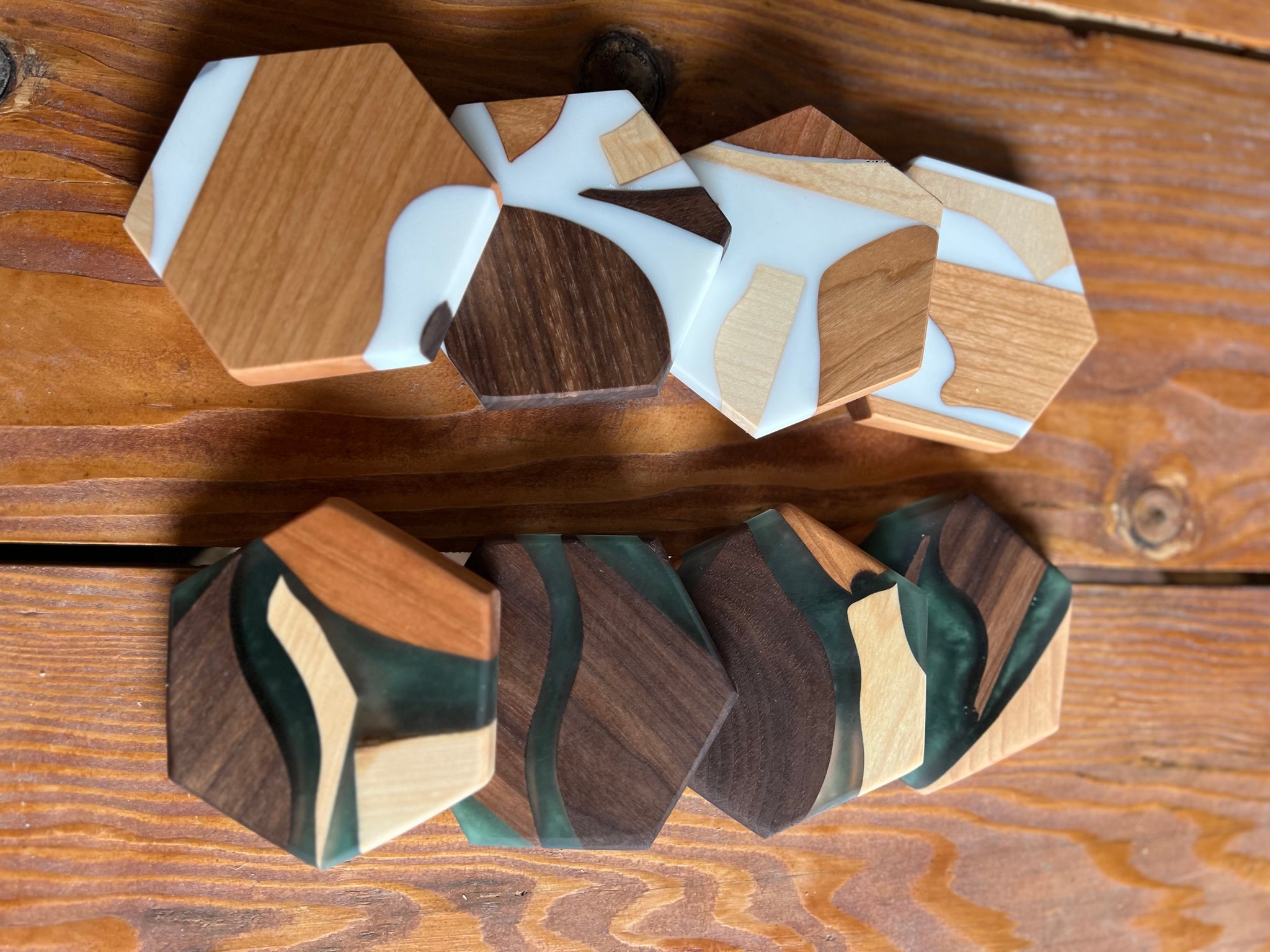 Mixed Wood Coaster Set