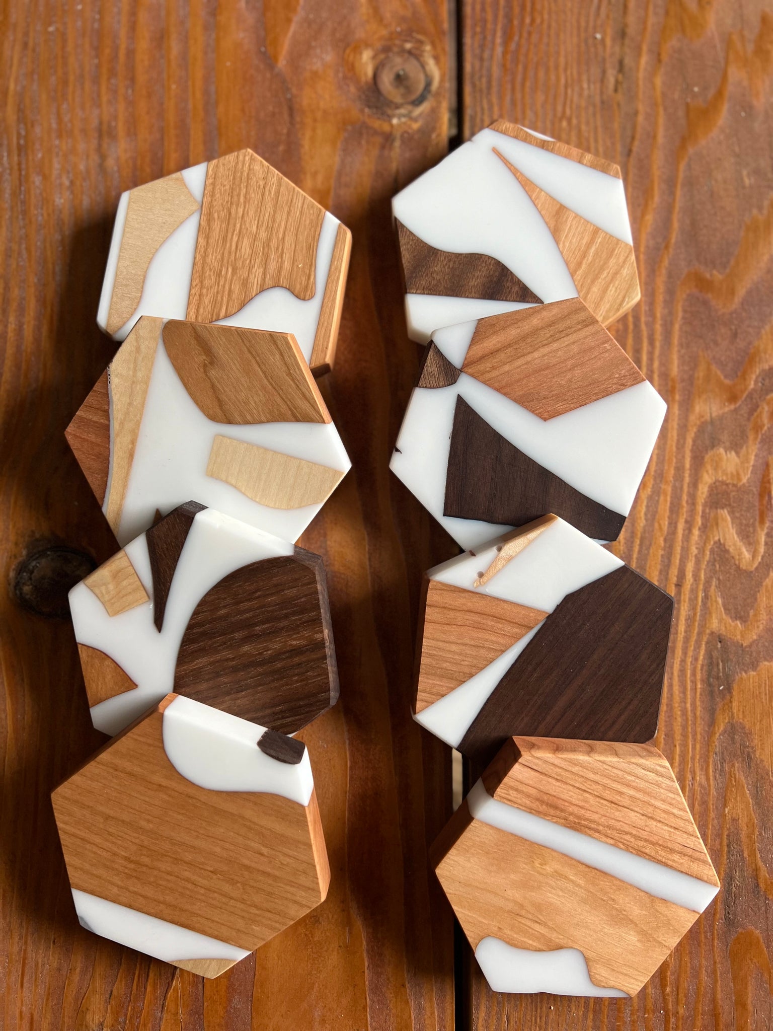 Mixed Wood Coaster Set