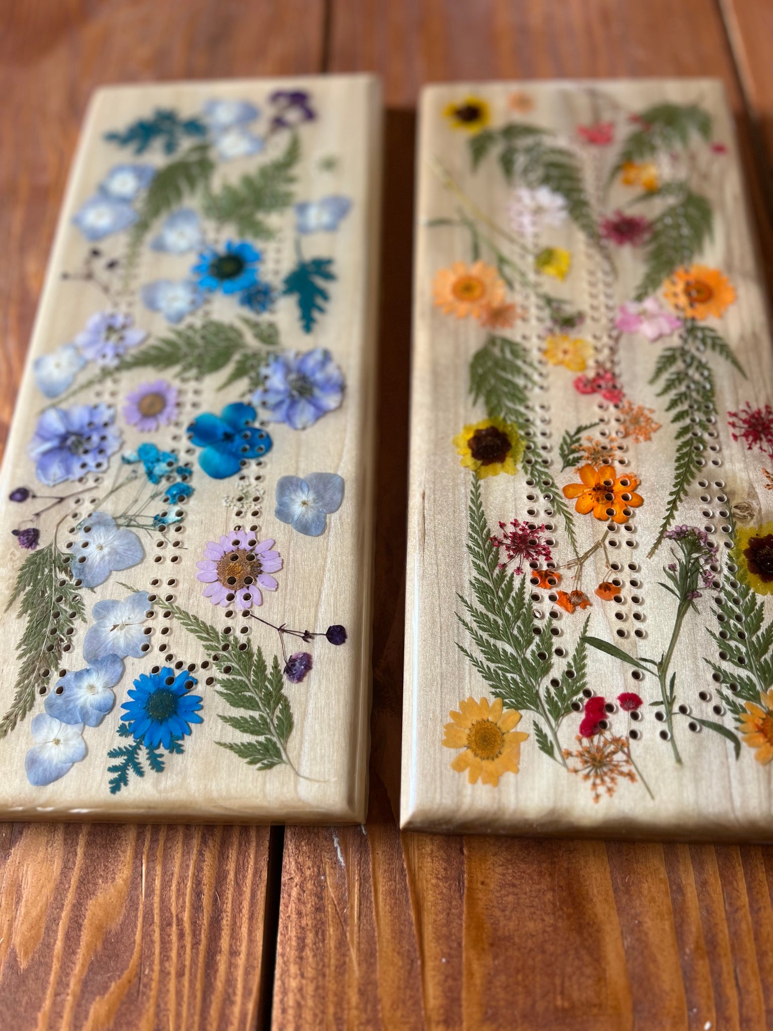 Floral Cribbage Board