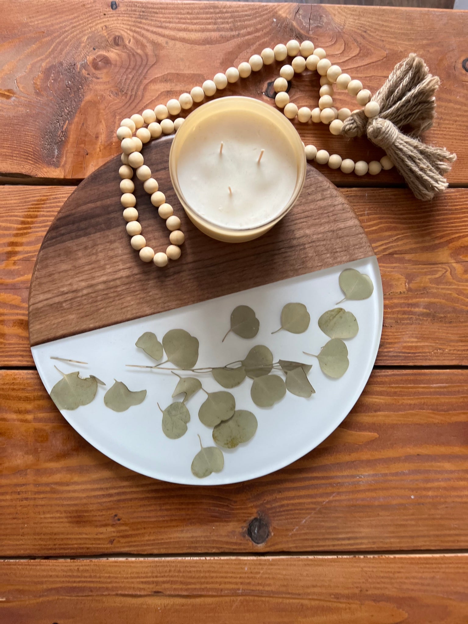 Walnut and Dried Eucalyptus Serving Board