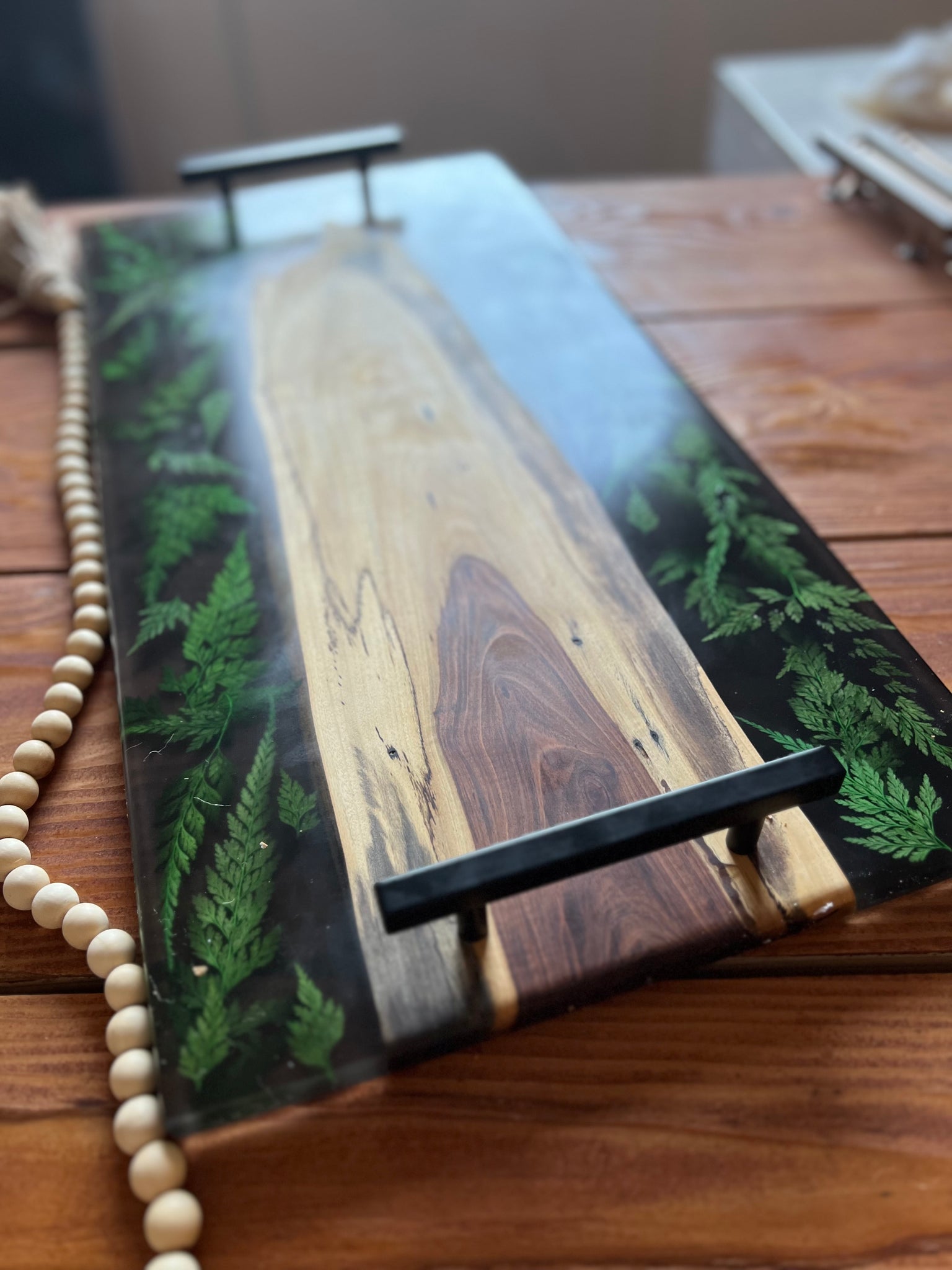 Rare Bocote and Dried Fern Serving Tray