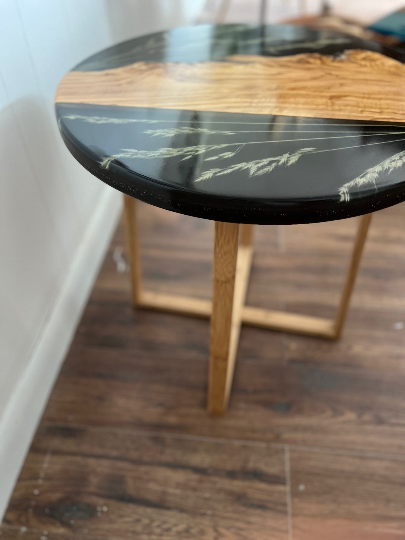 Wheat and Olive Wood Side Table