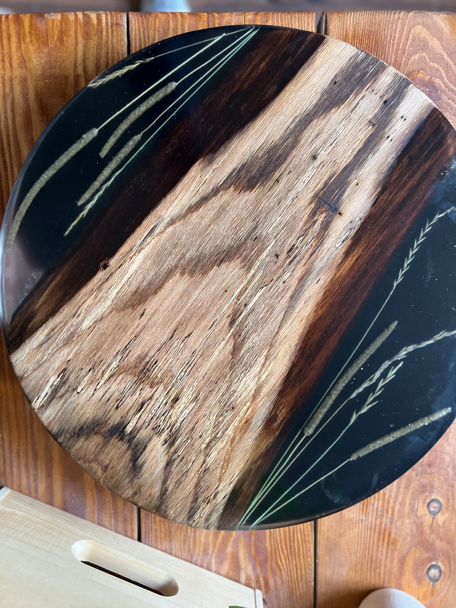 Oak and Wild Wheat Lazy Susan