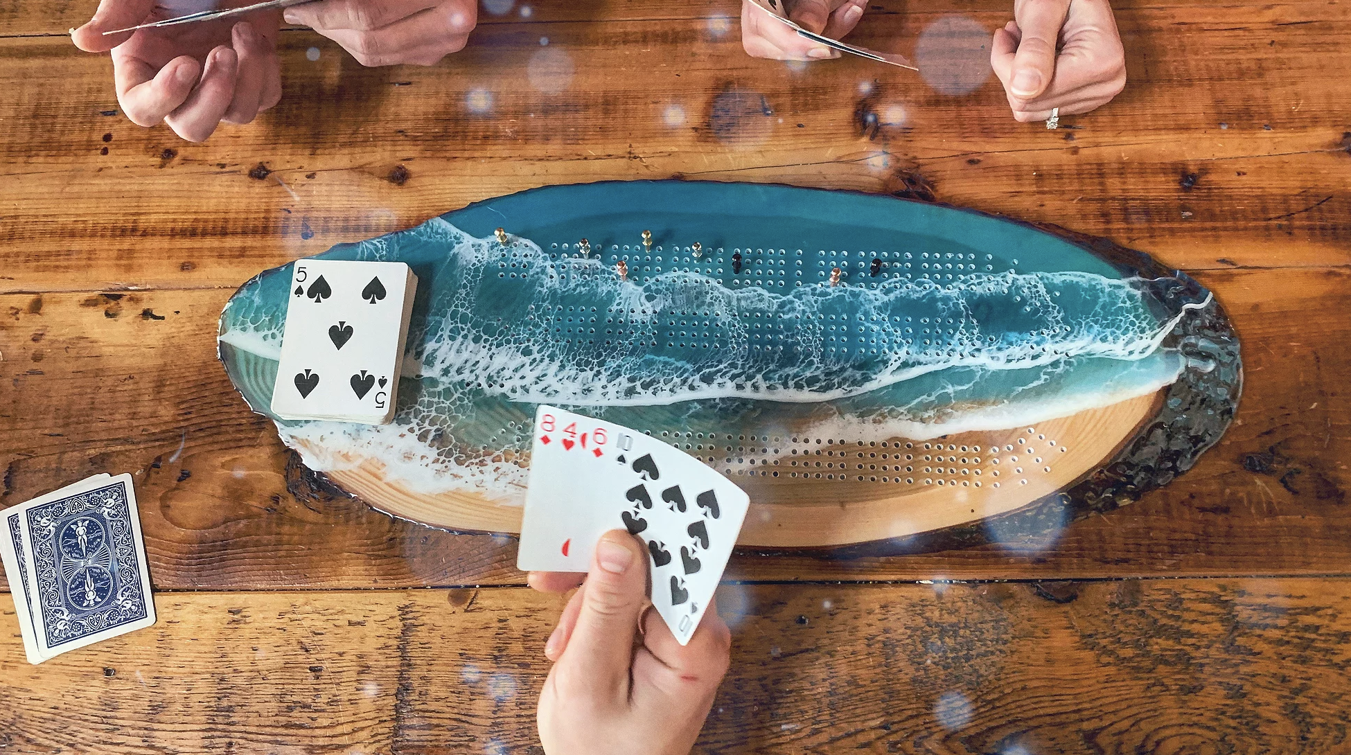 Four Player Live Edge Cribbage Board
